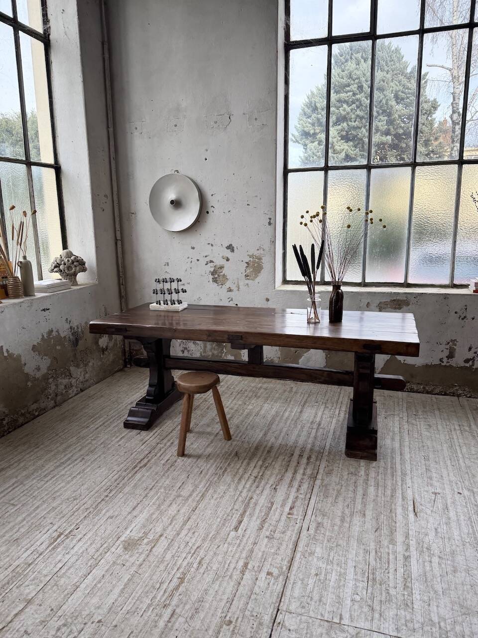 Table de monastère XXL en chêne, 19ème s.