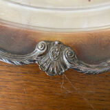 Antique Silver Serving Dish with Floral Art Nouveau Decoration Vintage