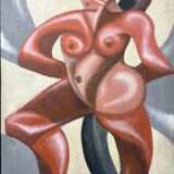 Painting "Nue Cubiste" dated 1959 HST signed Jean Gleyse (1915-1991)