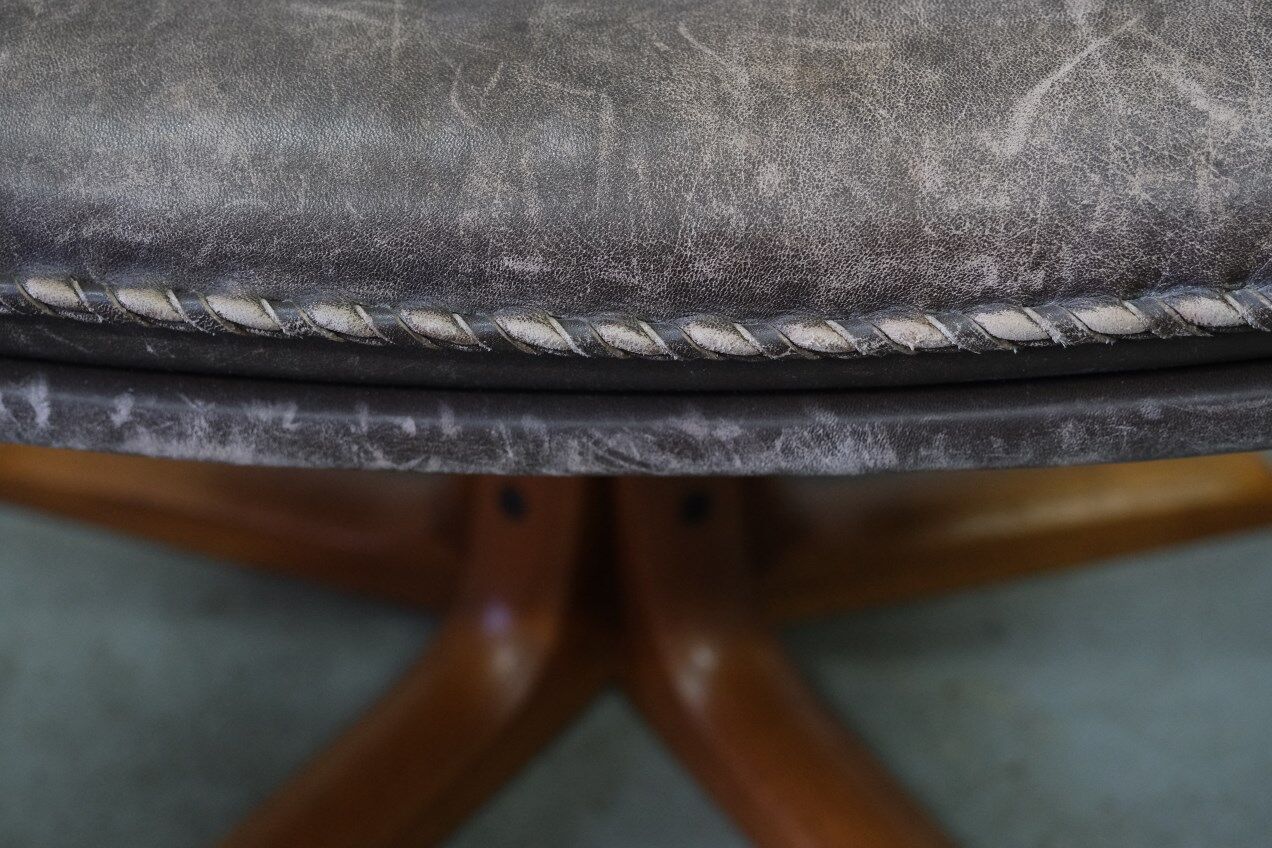 Mid-Century Danish Teak & Leather Ottoman from Berg Furniture, 1970