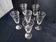 6 vintage engraved crystal champagne flutes