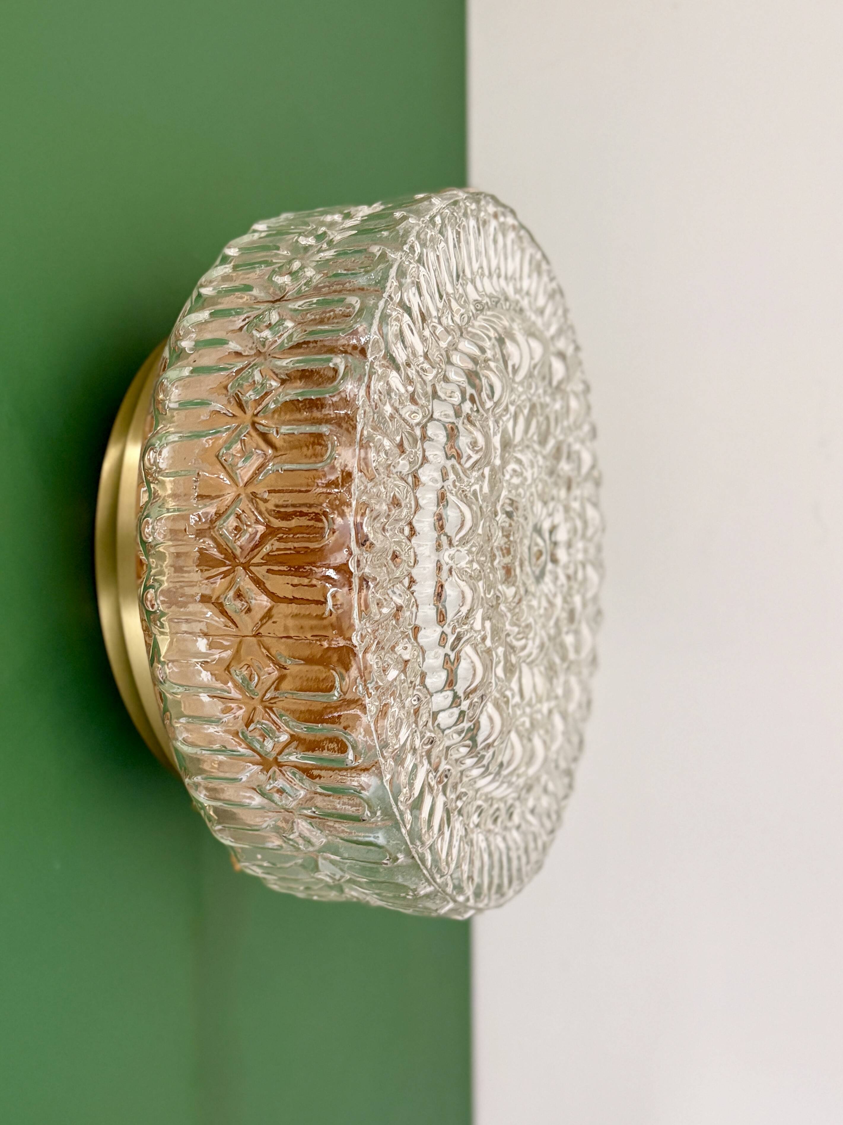 Vintage square glass globe wall/ceiling light (AX3)