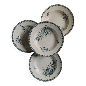 4 assiettes creuses St Amand Louis XV