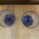 Set of 23 Stemmed Glasses Transparent Glass + Cobalt Blue Stems Vintage