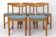 Set of 5 Vintage Oak Dining Chairs Germany 1960s Mid Century Modern