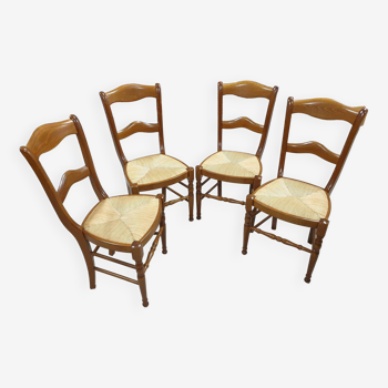 Lot de 4 chaises en merisier