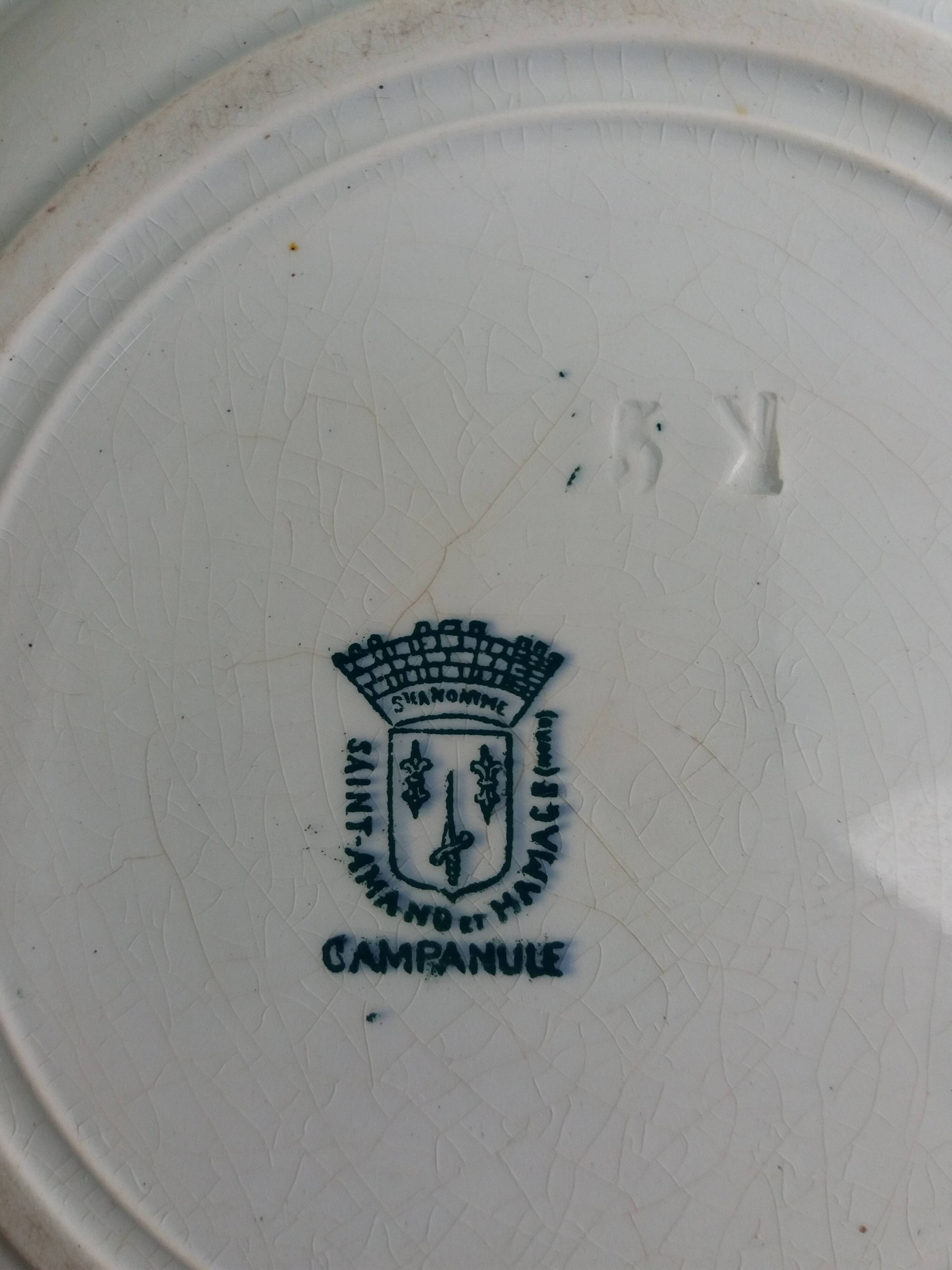 Saint-Amand ironstone and Hamage Campanule flat plate