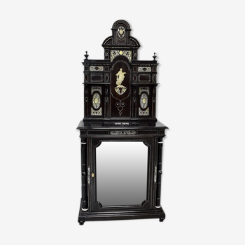 Ceremonial showcase in blackened pearwood, Napoleon III period - 1850