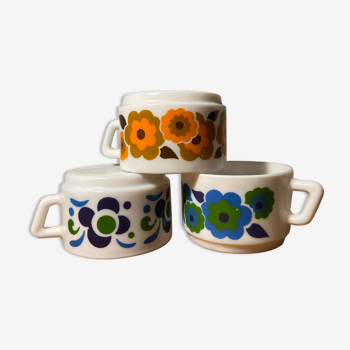 Ensemble de 3 tasses arcopal lotus