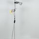Vintage adjustable floor lamp, matte white lacquered metal and chrome, France 1970.