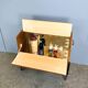 Rolling bar cabinet with interior mirrors, walnut, 60s, vintage