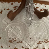 Set of 3 pearl border bottle coasters - vintage