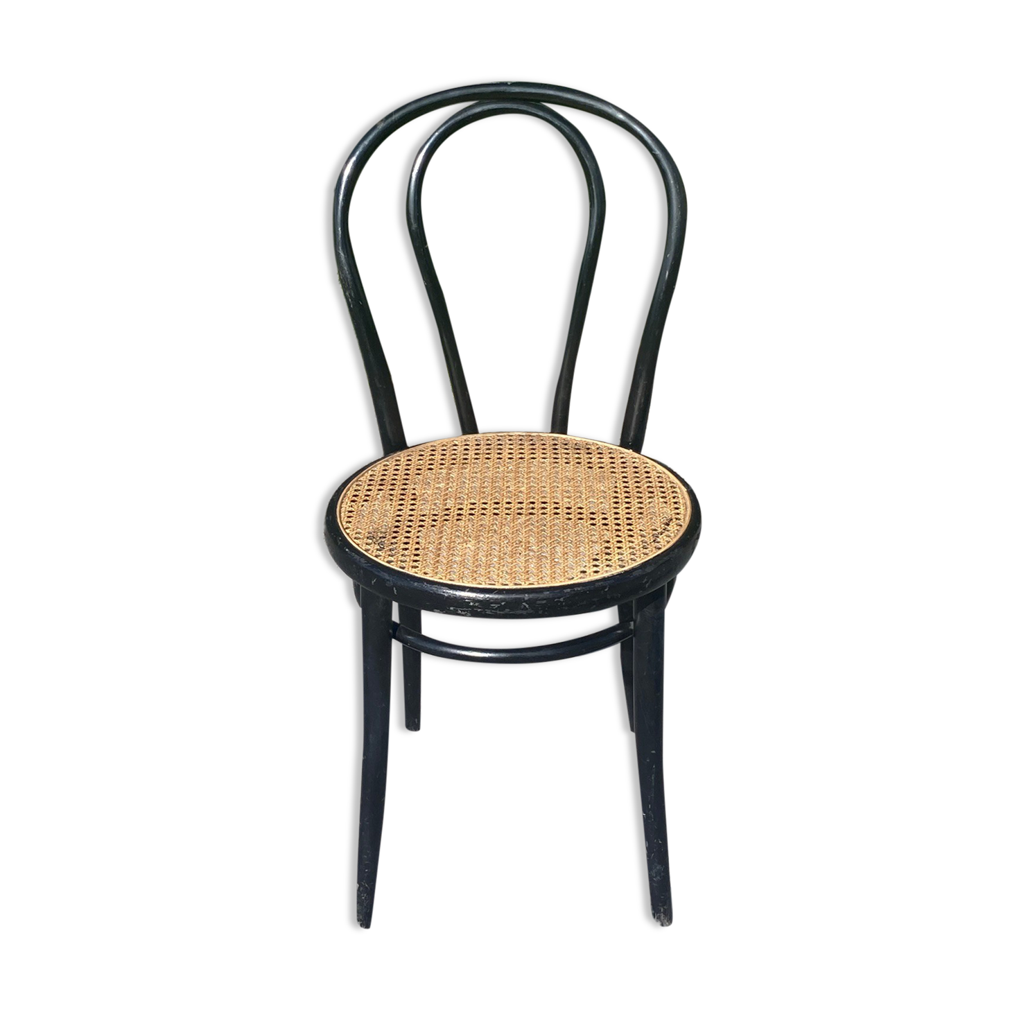 Curved wooden canework chair