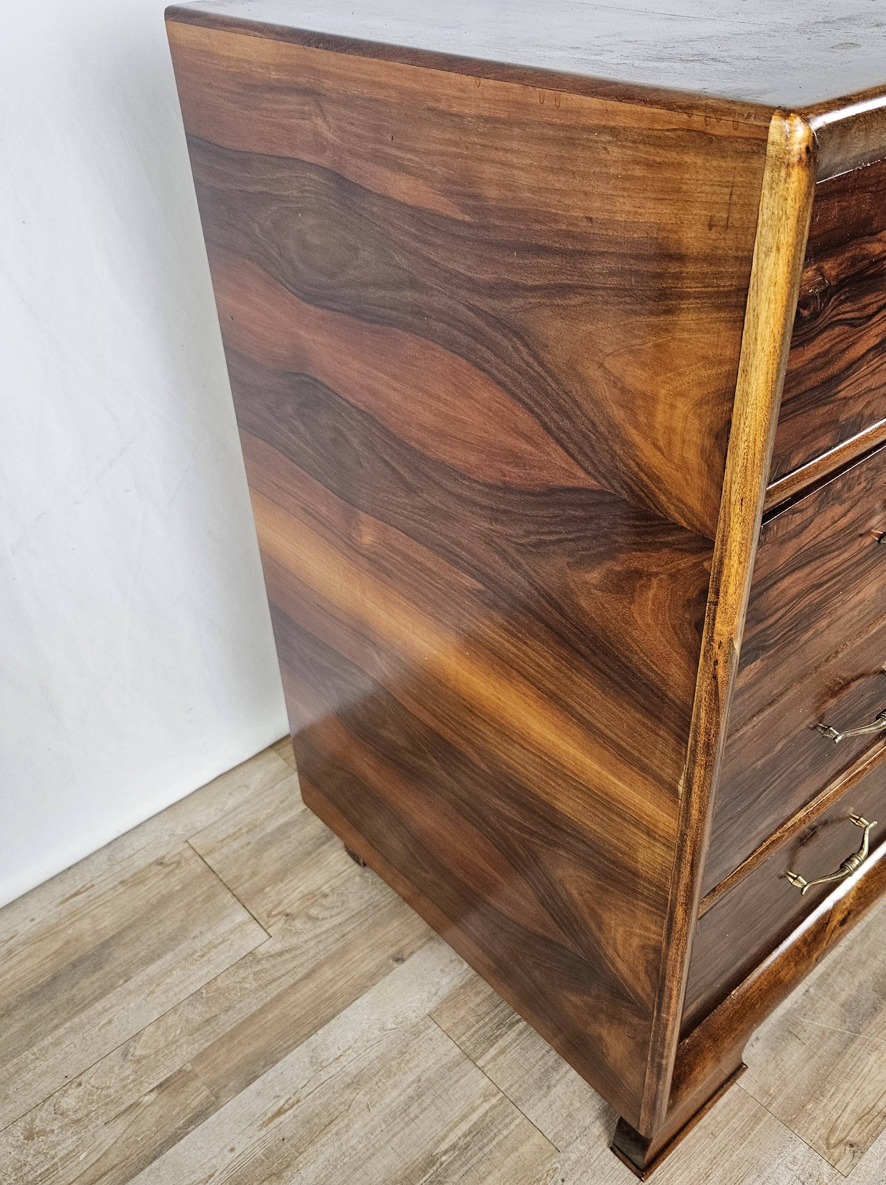 Commode Art Déco avec poignées en laiton