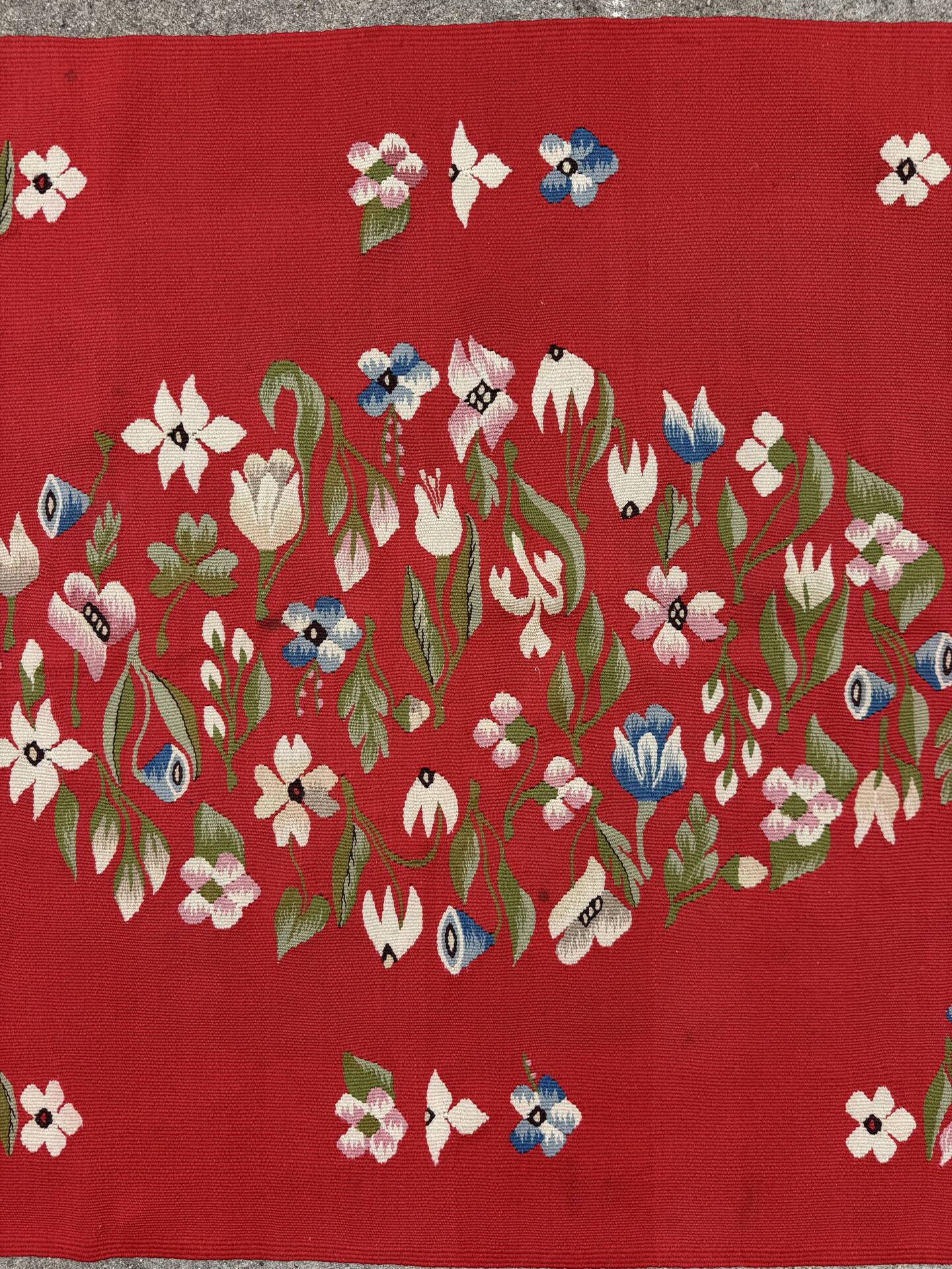 Romanian kilim rug from the 1950s