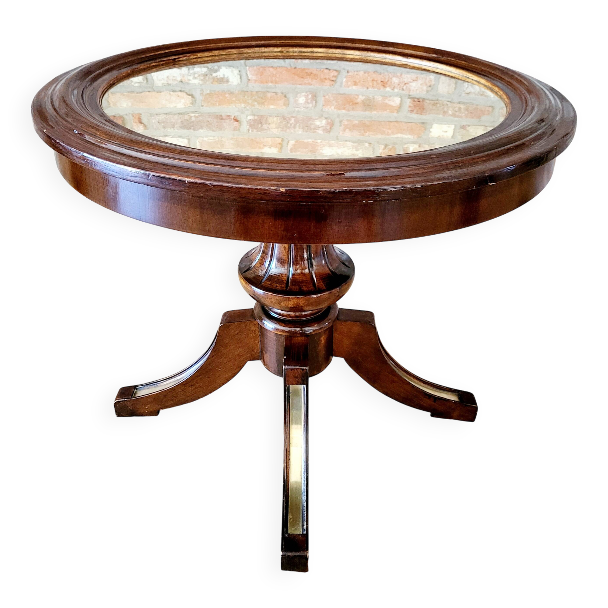 Bijzettafel met messing blad Empire / Hollywood Regency stijl