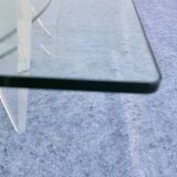1980s design coffee table in glass and perspex (lucite)