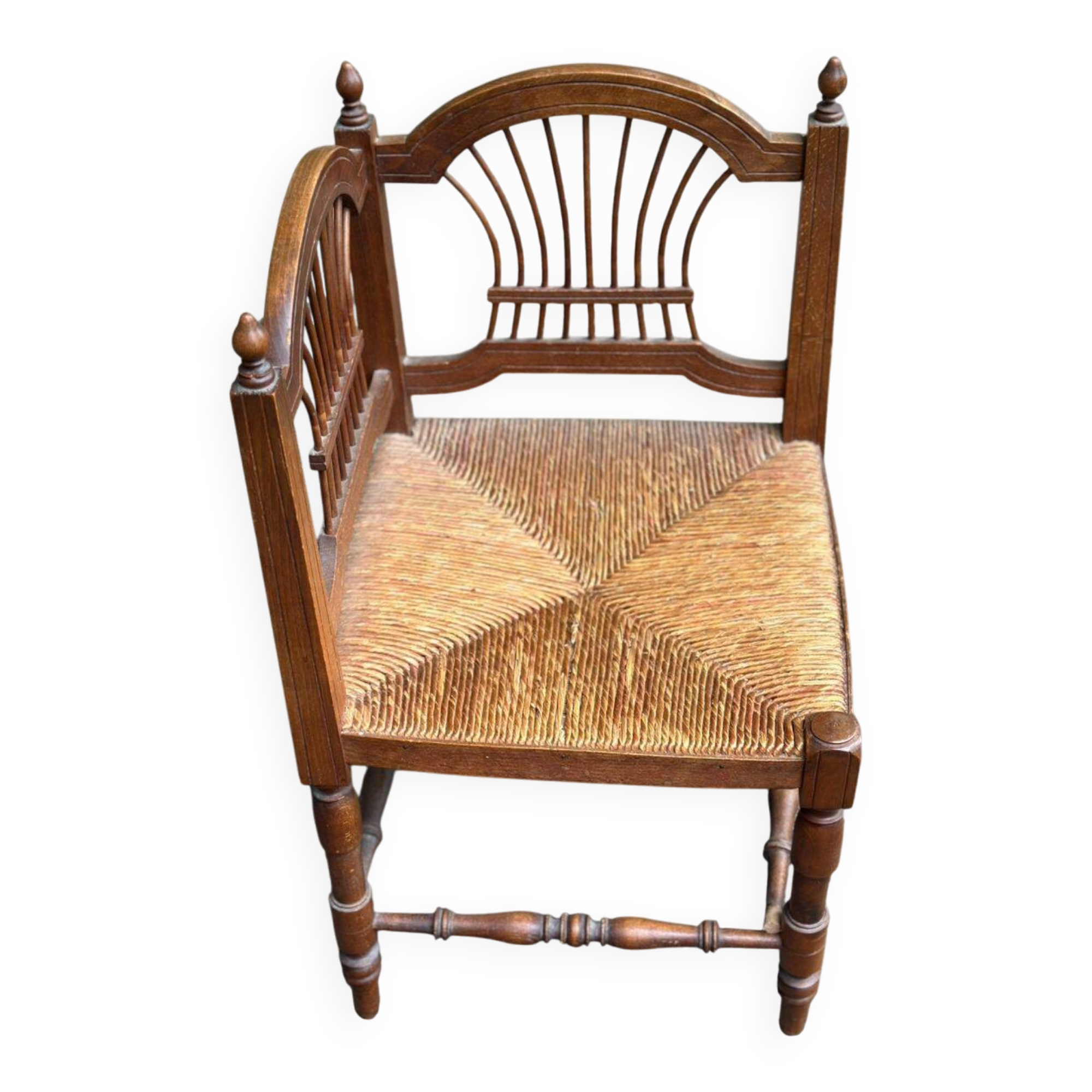 20th-century solid wood corner chair fan design