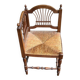 20th-century solid wood corner chair fan design