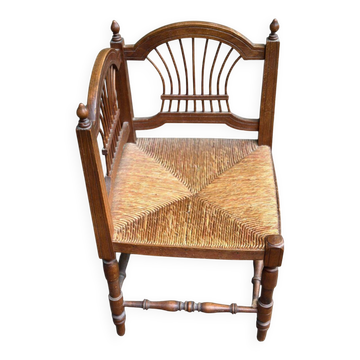 20th-century solid wood corner chair fan design