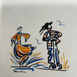 Cake dish KG Lunéville - Breton dancers decoration