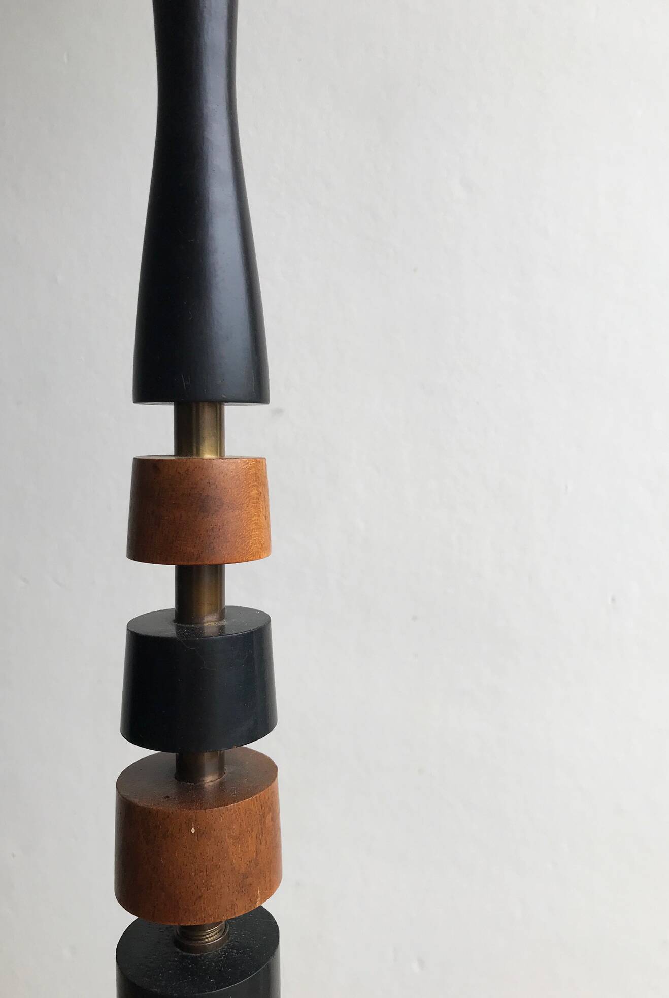 Scandinavian teak and brass floor lamp 1960