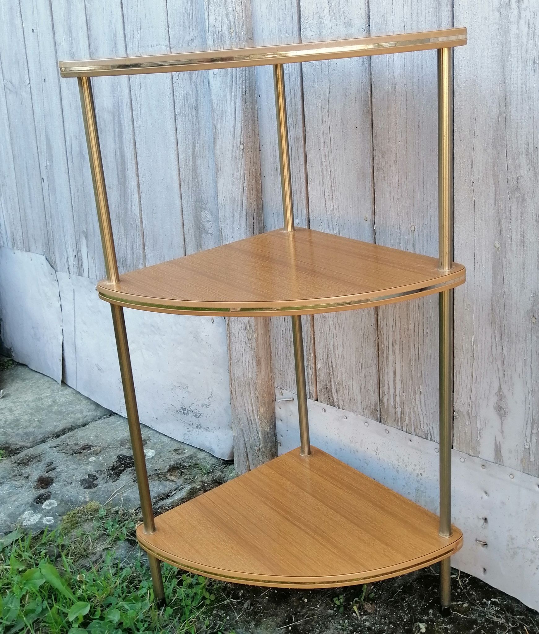 Étagères d'angle 1960 formica 3 plateaux
