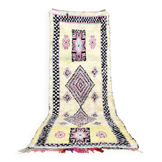 Vintage Moroccan Berber Boucherouite rug 345 x 128 cm (very good condition)