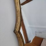 Antique large violin-shaped mirror in gilded wood, Rococo style, Louis XV (80x50 cm)