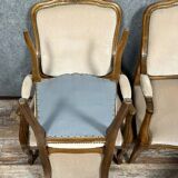 Set of Louis XV style seats in molded and carved wood circa 1900