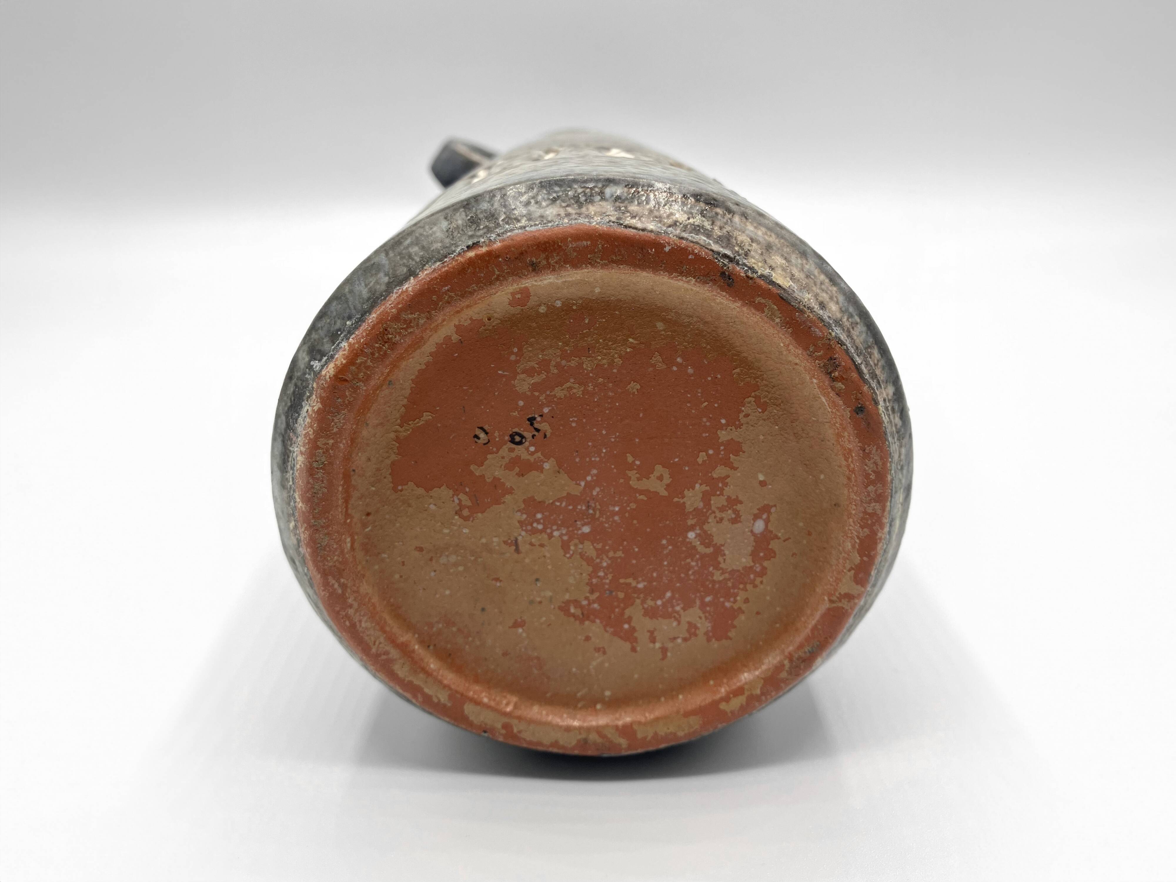 Heissner Keramik vase in grey ceramic, East Germany 1960