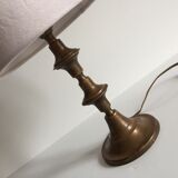 Vintage brass and velvet geometric lamp