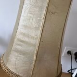 Vintage table lamp, front light, rice paper, pewter base, signed