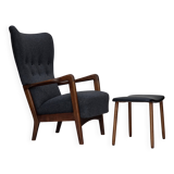 1960s, Danish armchair by Fritz Hansen model 8000/8020, furniture wool.