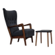 Fauteuil danois des années 1960 de Fritz Hansen, modèle 8000/8020, en laine d'ameublement.