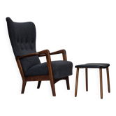 1960s, Danish armchair by Fritz Hansen model 8000/8020, furniture wool.