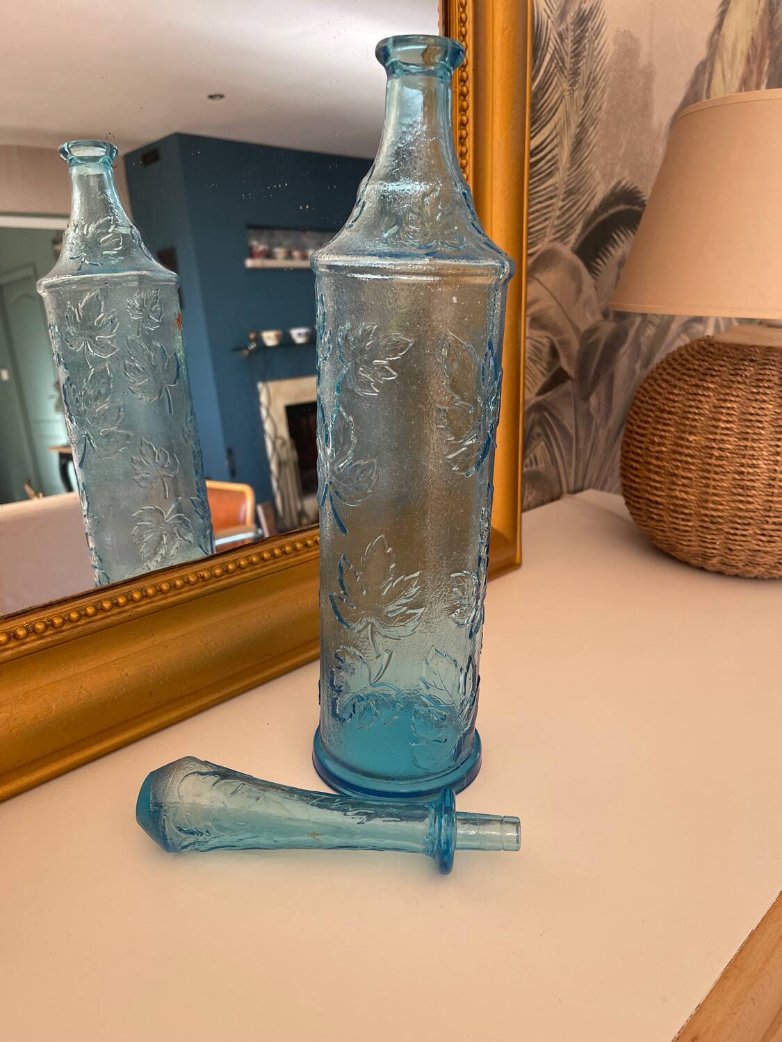 Carafe italienne en verre d’Empoli