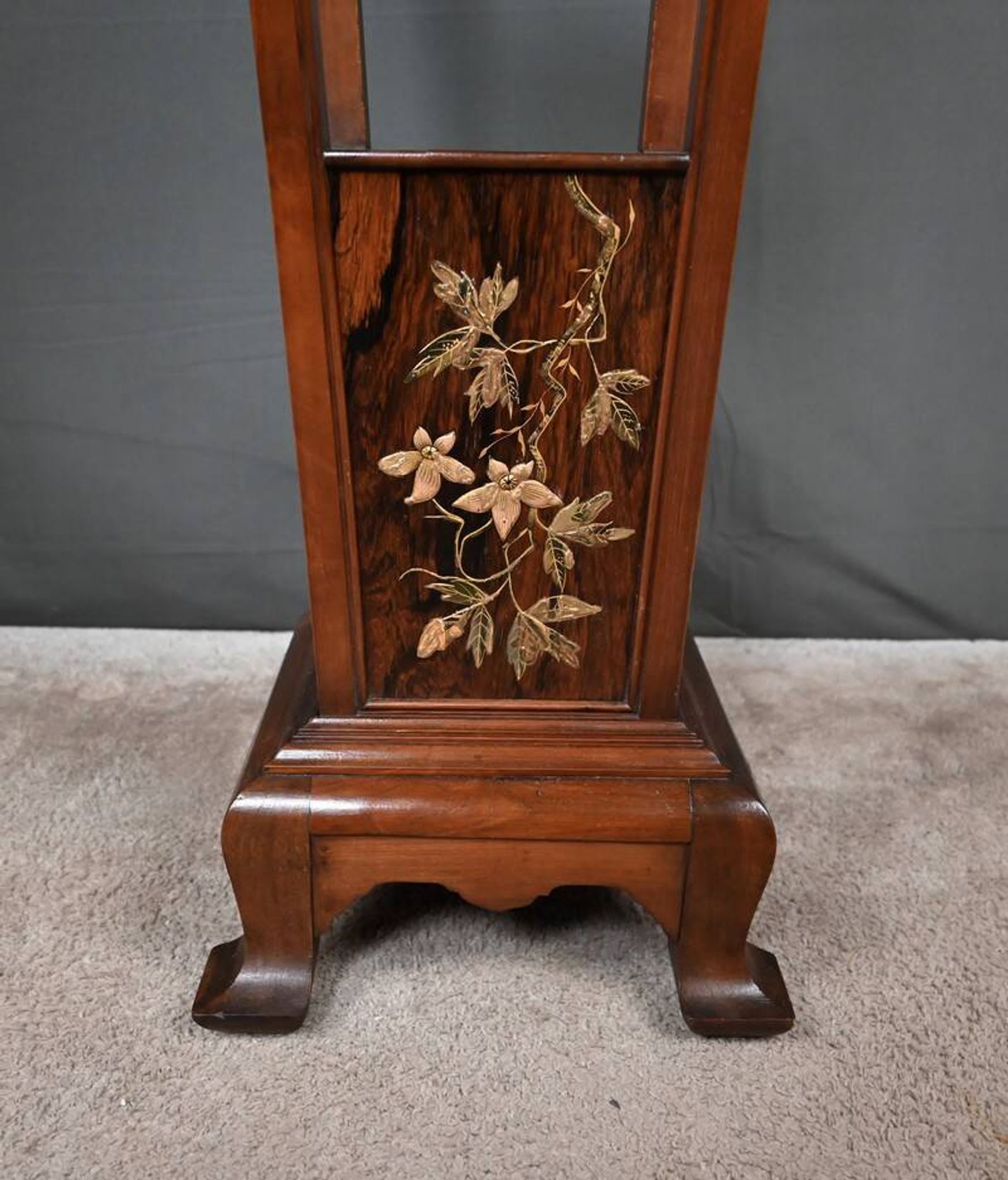 Large Cherry & Walnut Stool, Asian style – Early 20th century