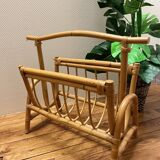 Porte-revue en rotin vintage
