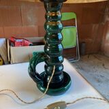 Vintage table lamp with herbarium shade