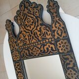 Vintage 80s Moorish style hand painted mirror