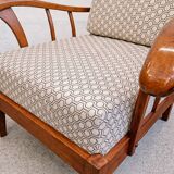 Mid-Century Lounge Armchairs in Solid Cherry Wood, Austria 1940s