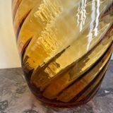Amber blown glass vase