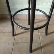 Lot of 3 bar stools, metal and velvet, vintage 60s