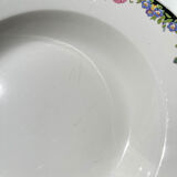 8 Digoin opaque porcelain soup plates with floral pattern "3984" ~