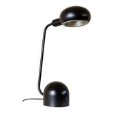 Black metal adjustable desk lamp, postmodern Memphis style, Italian 1980s design, swivel head