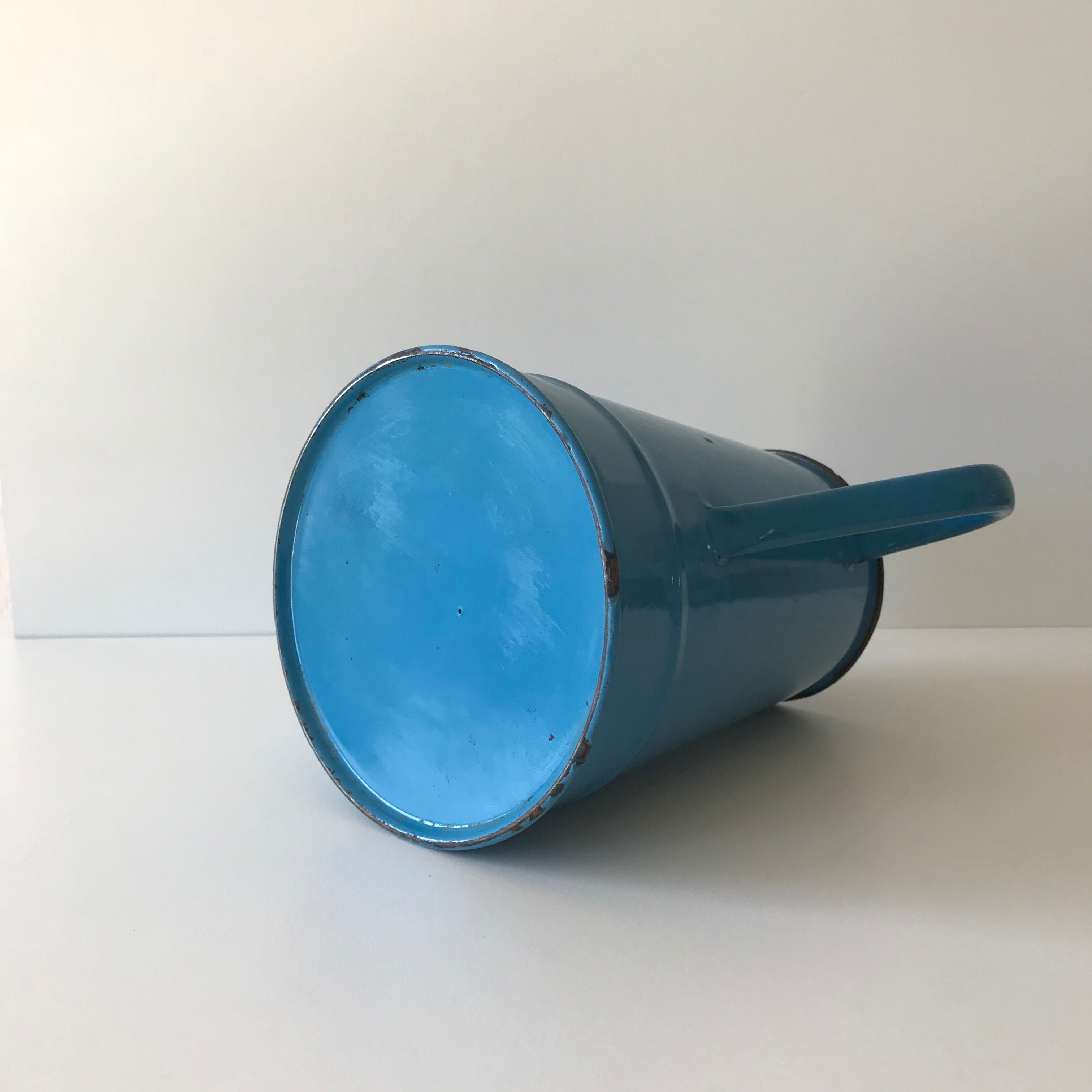 Blue enamel teapot