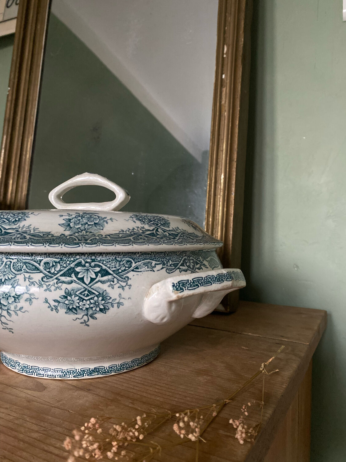 Old tureen or vegetable in Iron Earth Prima de Saint Amand