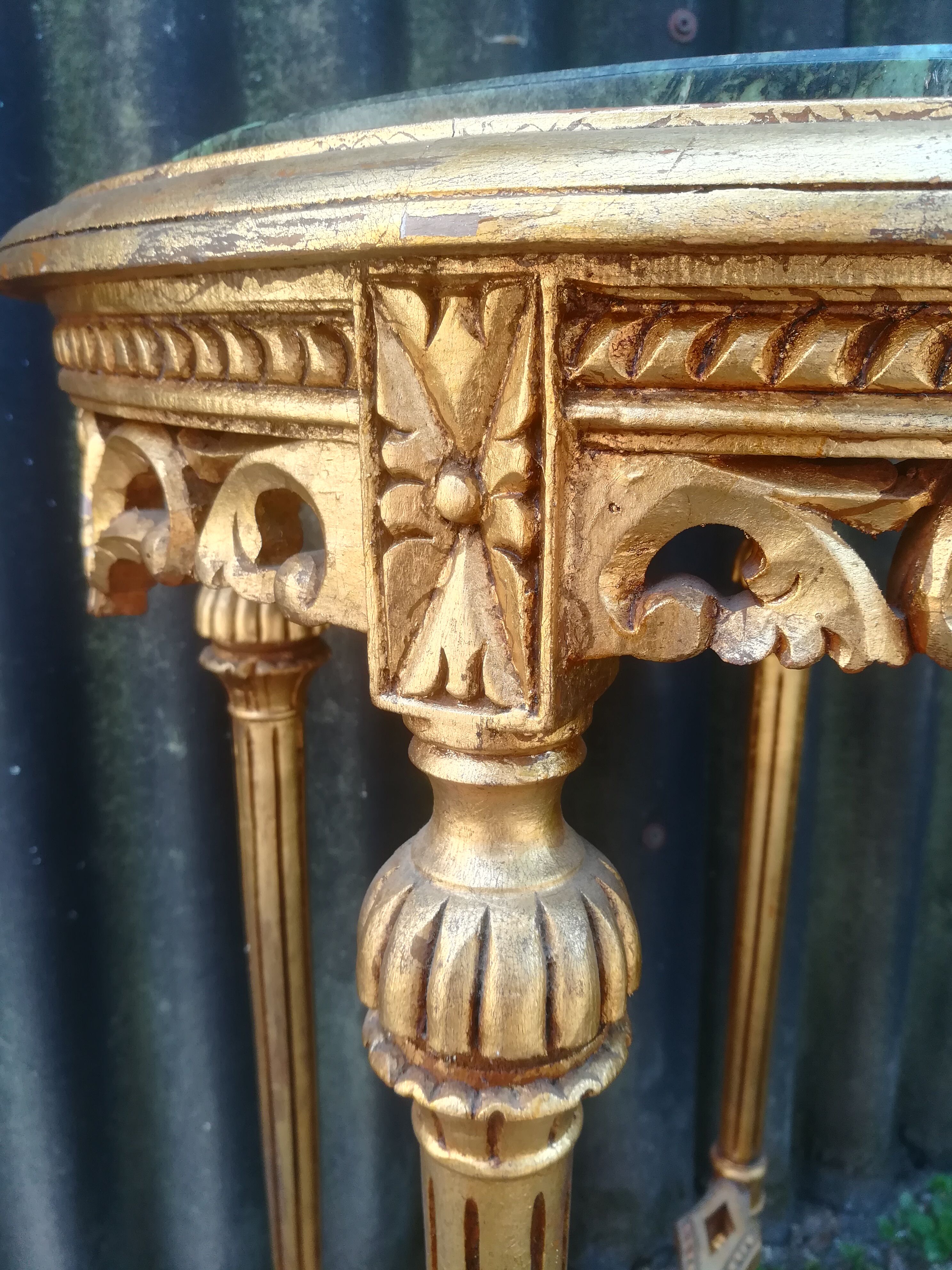 Louis XVI style harness in gilded wood and marble