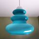 Lustre globe opaline bleue vintage